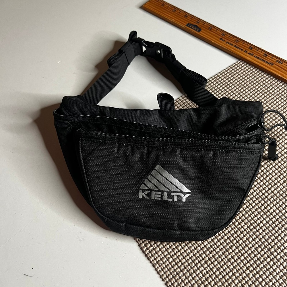 Kelty Warbler Waist Pack Black Hiking Travel Hip Belt Bag Adjustable Strap